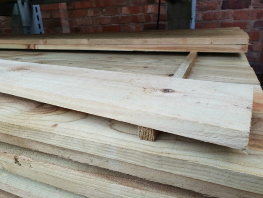 100mm x 22mm (4'' x 1'') Treated Softwood - Rough Sawn - over 3m