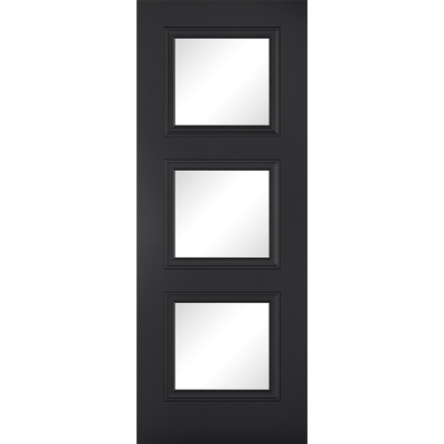 Internal Primed Black Glazed 3 Light Antwerp Door