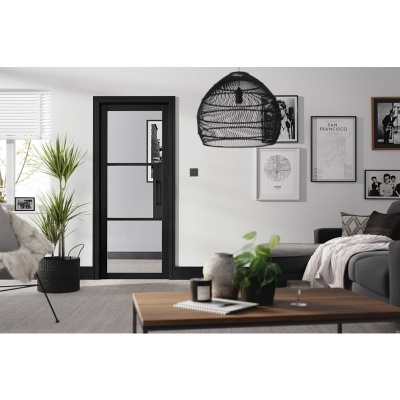 Internal Primed Black Tribeca Glazed Door