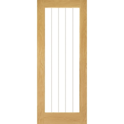 Internal Pre-Finished Oak Ely 1 Light Clear Glazed Door