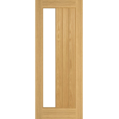 Internal Pre-Finished Oak Ely 1 Side Light Clear Glazed Door