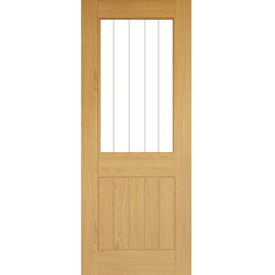 Internal Pre-Finished Oak Ely 1 Half Light Clear Glazed Door