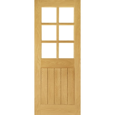 Internal Oak Ely 6 Light Bevelled Glazed Door