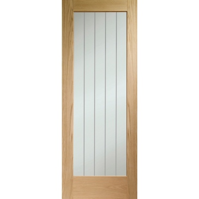 Internal Oak Suffolk Essential Clear Etched P10 Glazed Door