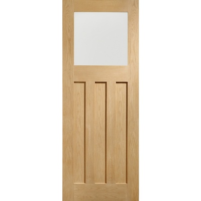 Internal Pre-Finished Oak DX Obscure Glazed Door (78'' x 30'')