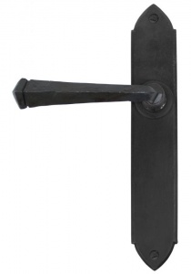 Gothic Lever Door Handle on Various Backplates