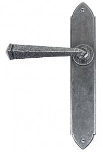 Gothic Lever Door Handle on Various Backplates