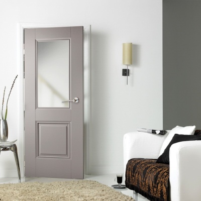 Internal Primed Plus Silk Grey Arnhem Glazed Door