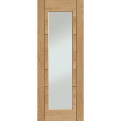 Internal Oak Palermo Essential Clear Glazed Door