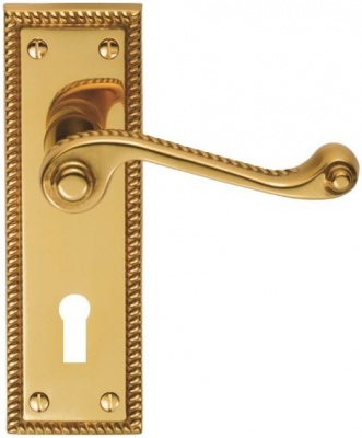 Carlisle Brass Georgian Door Handle On Round Rose - Door Handles On Rose -  e-Hardware