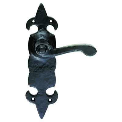 Fleur de lys' Lever Door Handle on WC Backplate