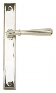 Newbury Slimline Sprung Lever Door Handle on Various Backplates