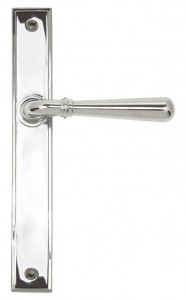 Newbury Slimline Sprung Lever Door Handle on Various Backplates