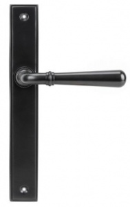 Newbury Slimline Sprung Lever Door Handle on Various Backplates