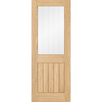 Internal Pre-Finished Oak Belize 1 Light Door with Silkscreen Glass