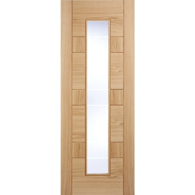 Internal Pre-Finished Oak Edmonton Glazed Door with Frosted Lines