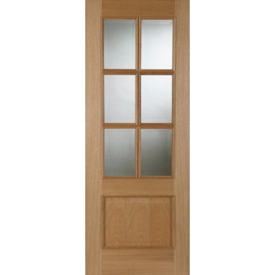 Internal Oak Iris with Clear Bevelled Glass Door