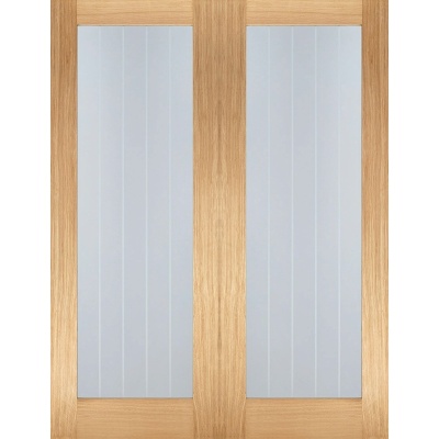 Internal Oak Mexicano Pattern 10 Glazed Door Pairs