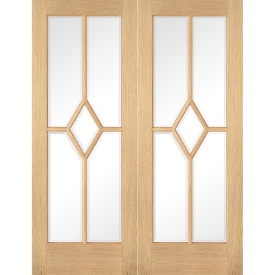 Internal Pre-Finished Oak Reims Glazed Door Pairs