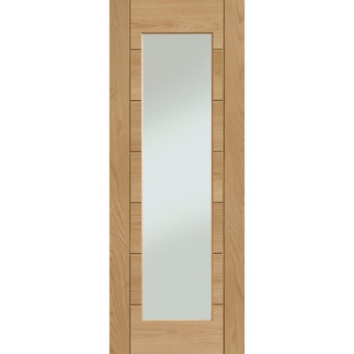 Internal Pre-Finished Oak Palermo Essential Clear Glazed Door