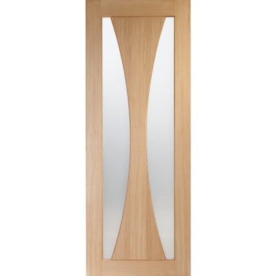 Internal Oak Verona Fire Door with Clear Glass