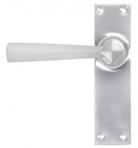 Straight Lever Door Handle on Various Backplates