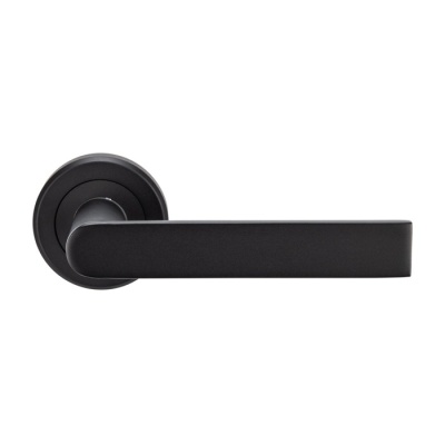 Edge Lever Door Handle on Round Rose