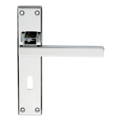 Stratus Lever Door Handle on Various Backplates