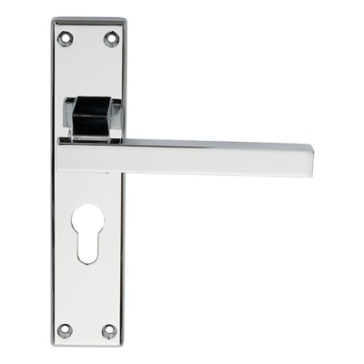 Stratus Lever Door Handle on Various Backplates