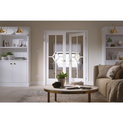 Internal Primed White Reims Glazed Solid Door Pairs