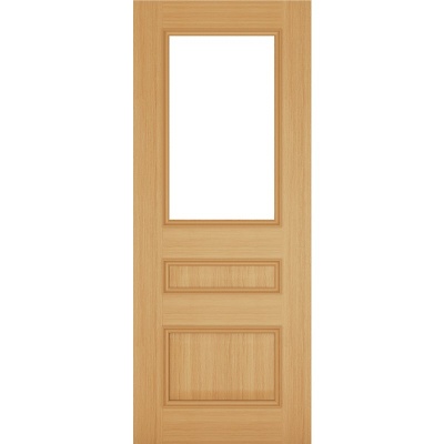 Internal Pre-Finished Oak Windsor Clear Bevelled Glazed Door