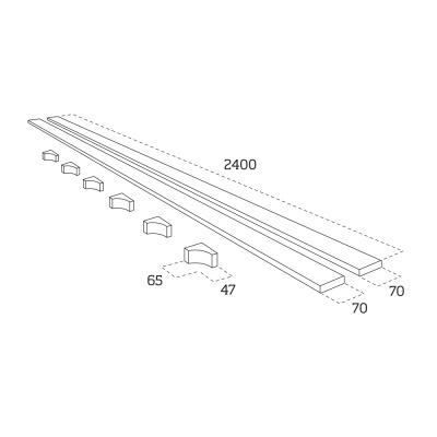 White Primed Picture Rail Shelf Kit